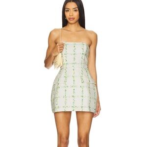 Amanda Uprichard Strapless Bethany Skort Romper in White